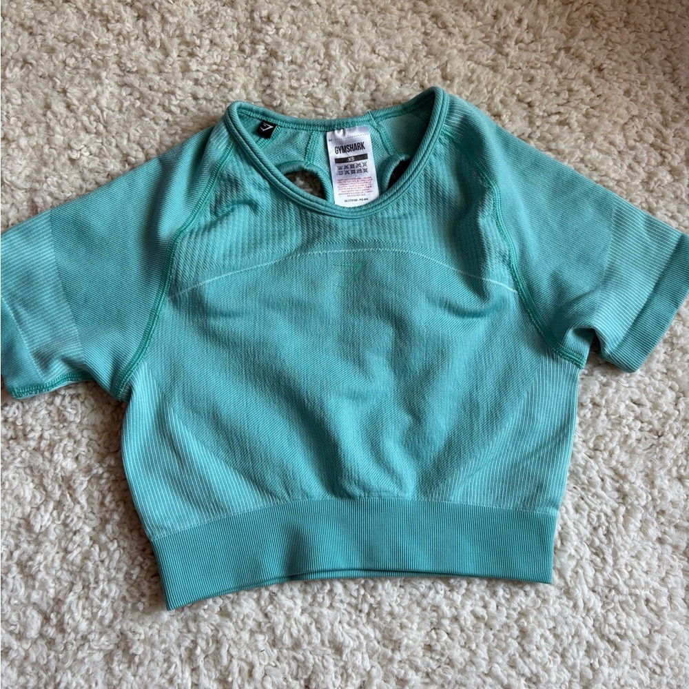 Gymshark Kids Teal Cropped Short Sleeve Tee